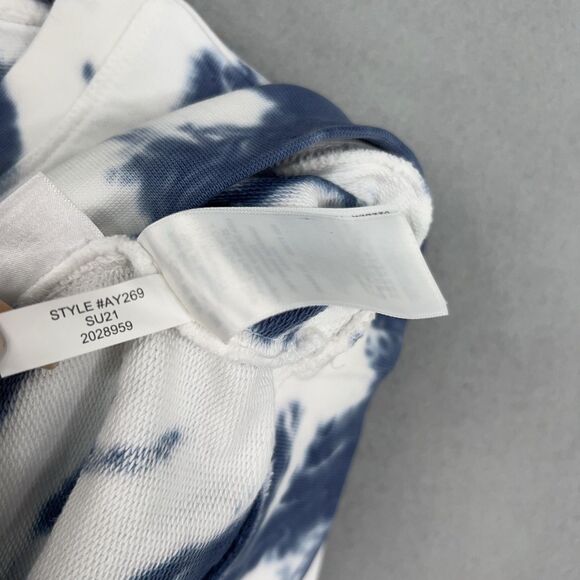 J Crew Sweatshirt Womens Medium Blue White Tie Dye Crew Casual Lounge Coastal - Picture 13 of 14